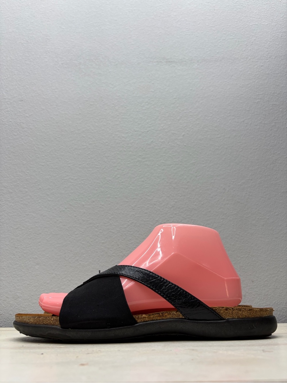 Naot Black Leather Orion Slide Sandals Size 41